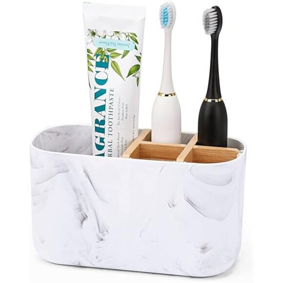 Toothbrush Holders for Bathrooms, 5 Slots Bamboo Toothbrush Holder Kids - Picture 6 of 6